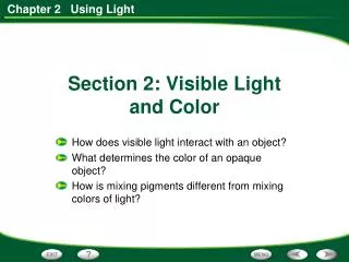 Section 2: Visible Light and Color
