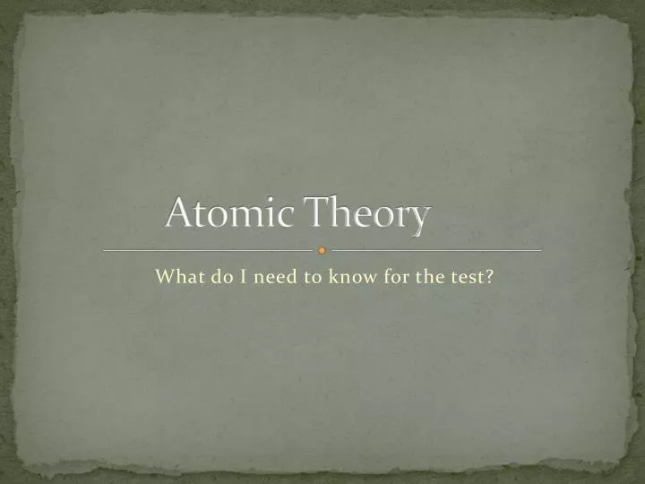 atomic theory