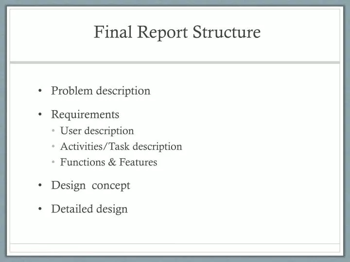 final report structure