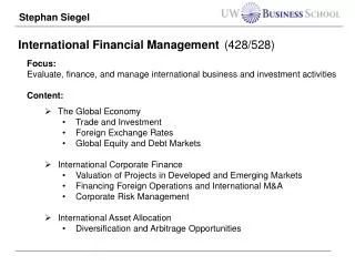 International Financial Management (428/528)