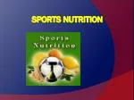 Sports Nutrition - slide 1