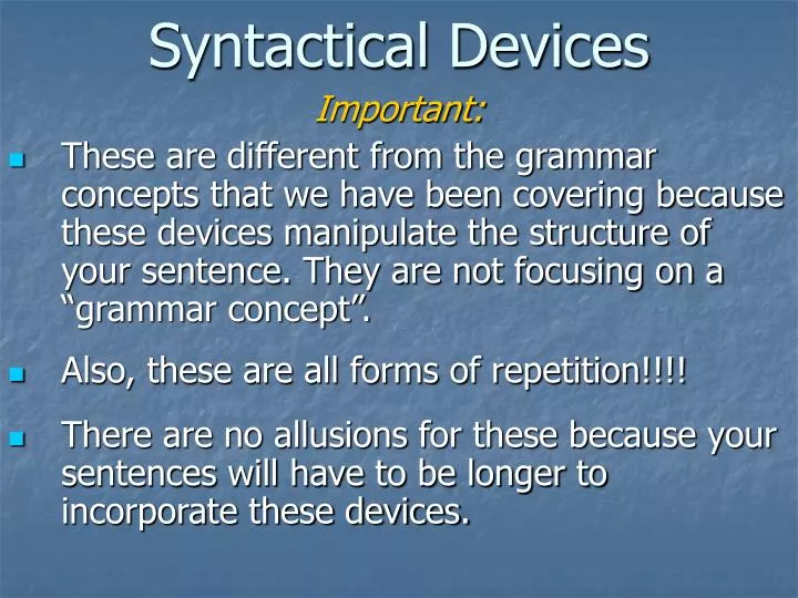 syntactical devices