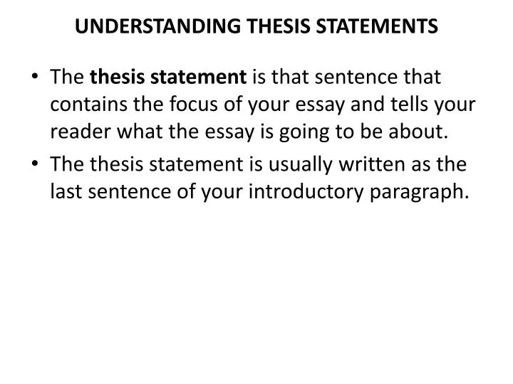 understanding thesis statements