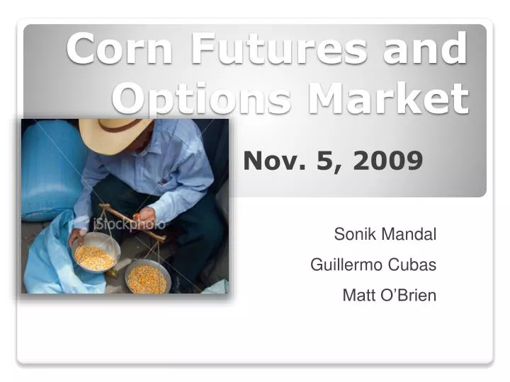 corn futures and options market