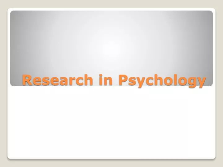 research in psychology