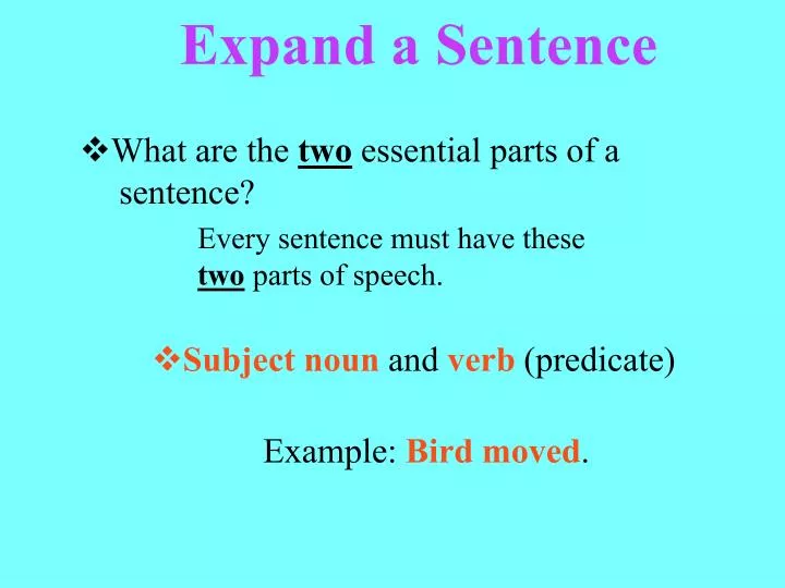 expand a sentence