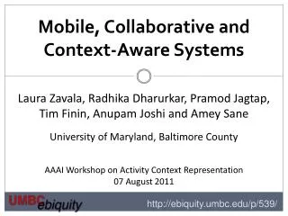 Mobile , Collaborative and Context-Aware Systems