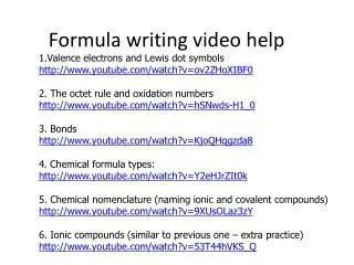 Formula writing video help