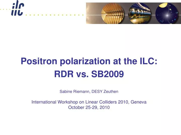 positron polarization at the ilc rdr vs sb2009