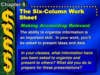 The Six-Column Work Sheet