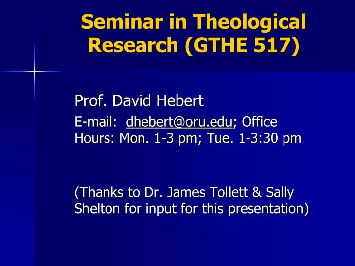 seminar in theological research gthe 517