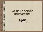 Question Answer Relationships - slide 1