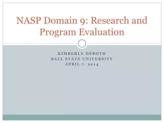 nasp domain 9 research and program evaluation