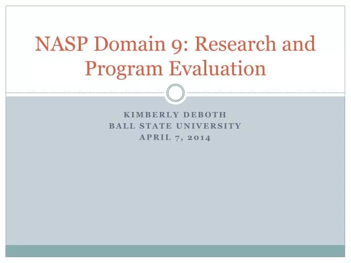 nasp domain 9 research and program evaluation