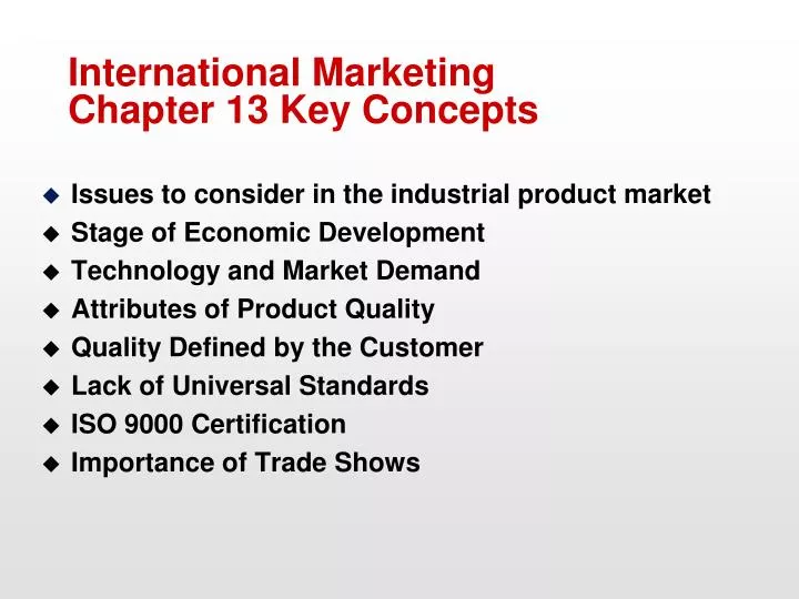 international marketing chapter 13 key concepts