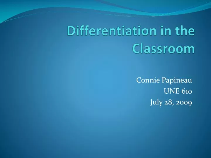 differentiation in the classroom