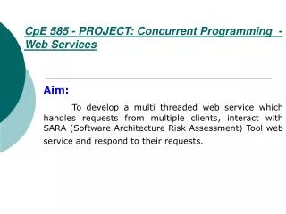 CpE 585 - PROJECT: Concurrent Programming - Web Services