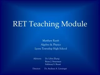 RET Teaching Module