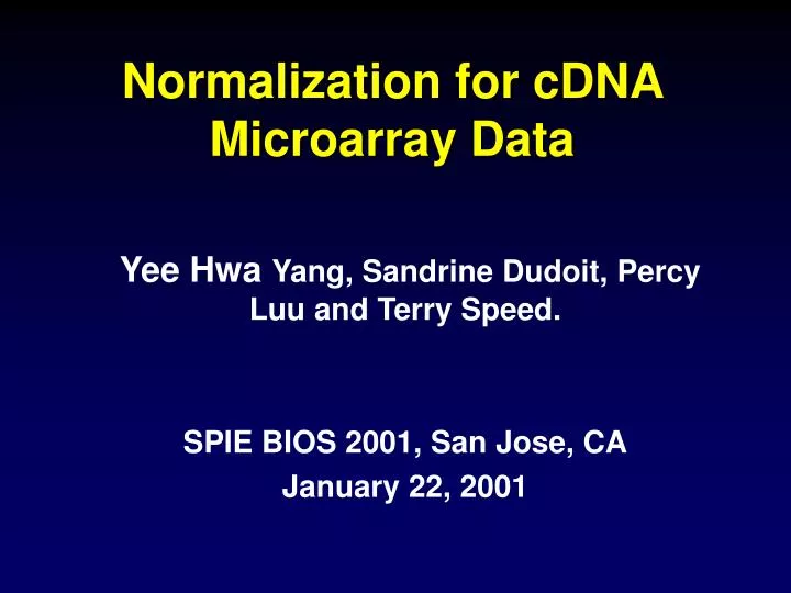 normalization for cdna microarray data