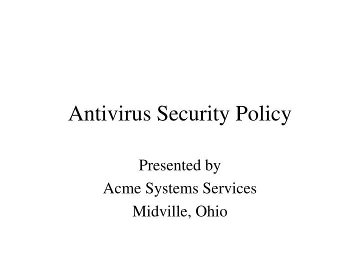 antivirus security policy