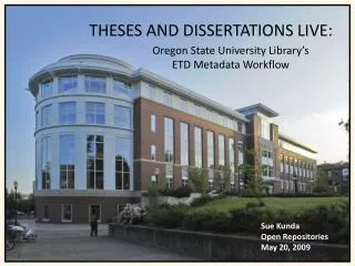 THESES AND DISSERTATIONS LIVE: