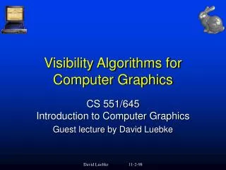 Visibility Algorithms for Computer Graphics