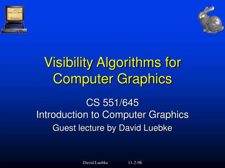 visibility algorithms for computer graphics