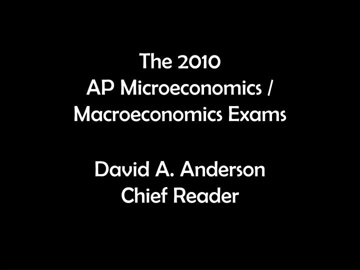 the 2010 ap microeconomics macroeconomics exams