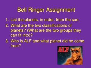 Bell Ringer Assignment