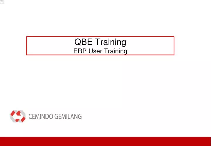 qbe training erp user training