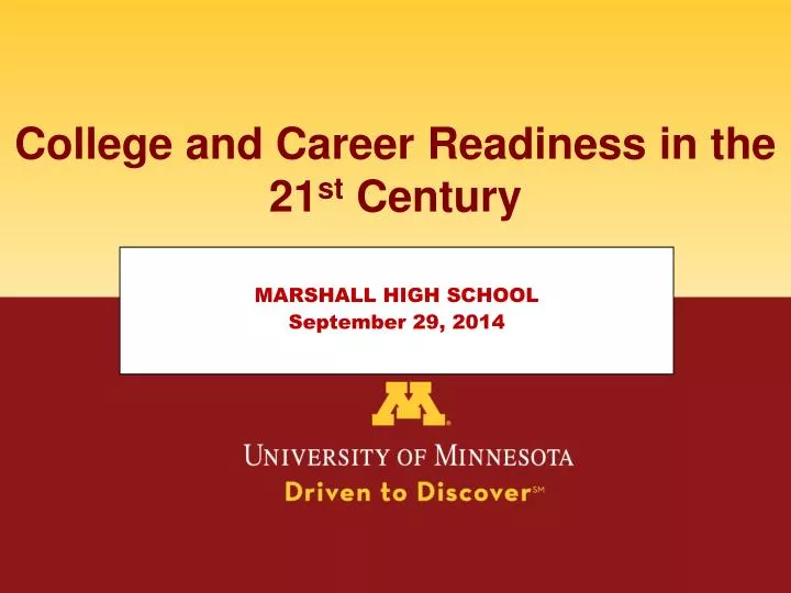 college and career readiness in the 21 st century