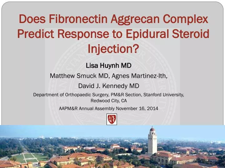 does fibronectin aggrecan complex predict response to epidural steroid injection