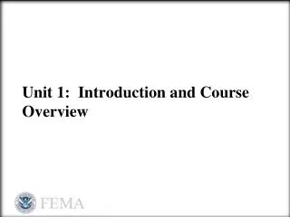Unit 1: Introduction and Course Overview