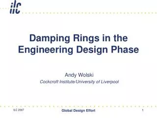 Damping Rings in the Engineering Design Phase