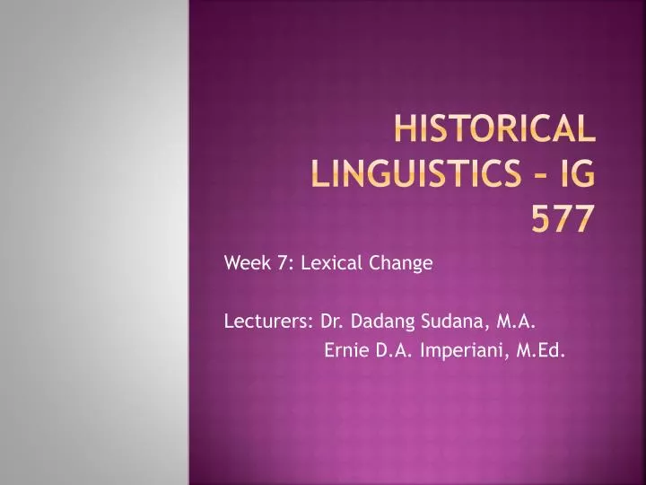 historical linguistics ig 577