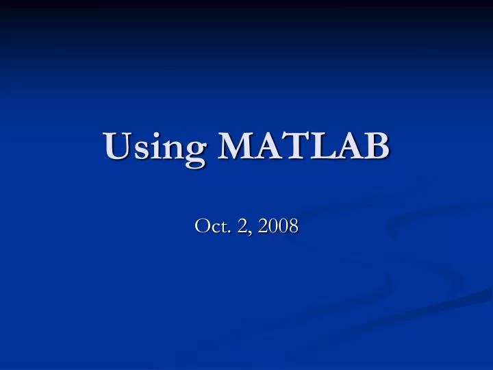 using matlab