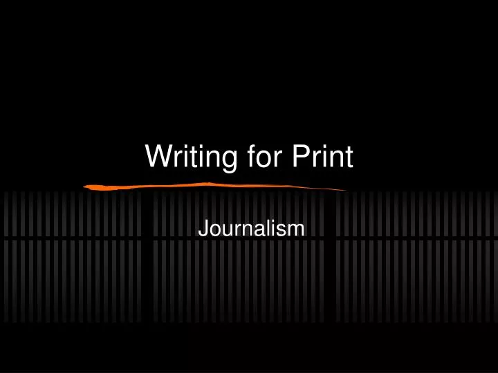 writing for print