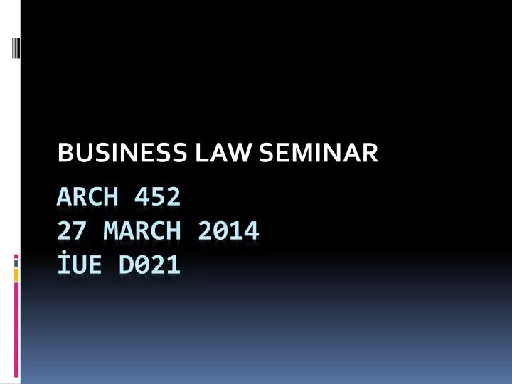business law seminar