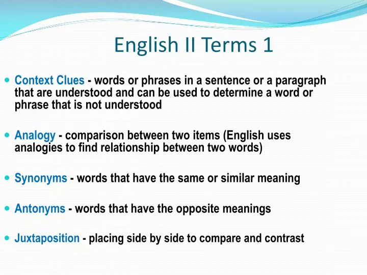 english ii terms 1