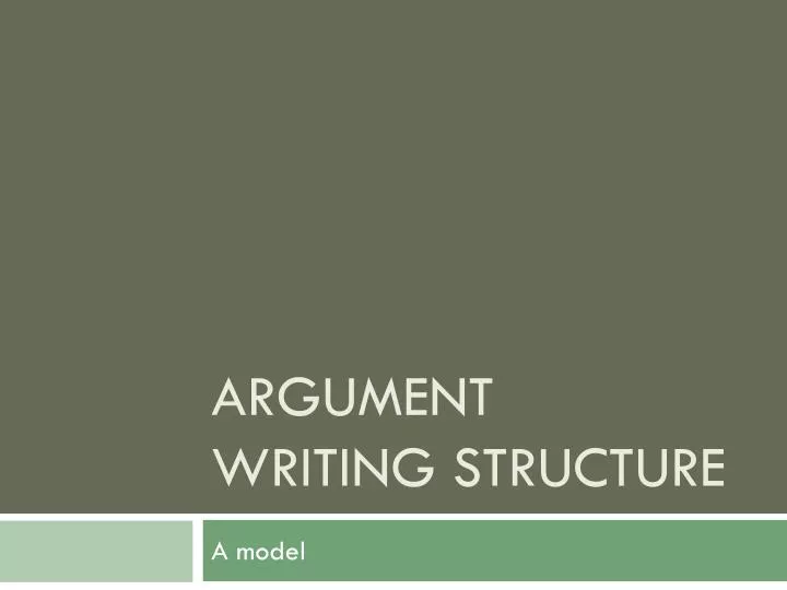 argument writing structure
