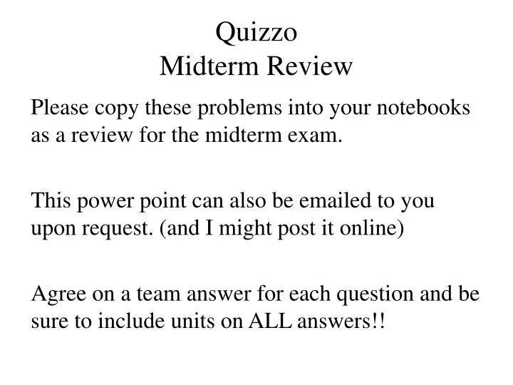 quizzo midterm review