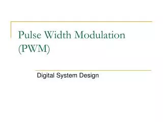 pulse width modulation pwm