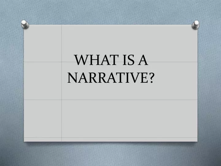 what is a narrative