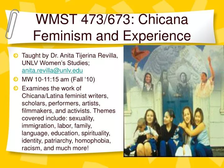 wmst 473 673 chicana feminism and experience