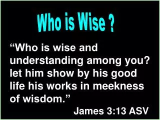 Who is Wise ?