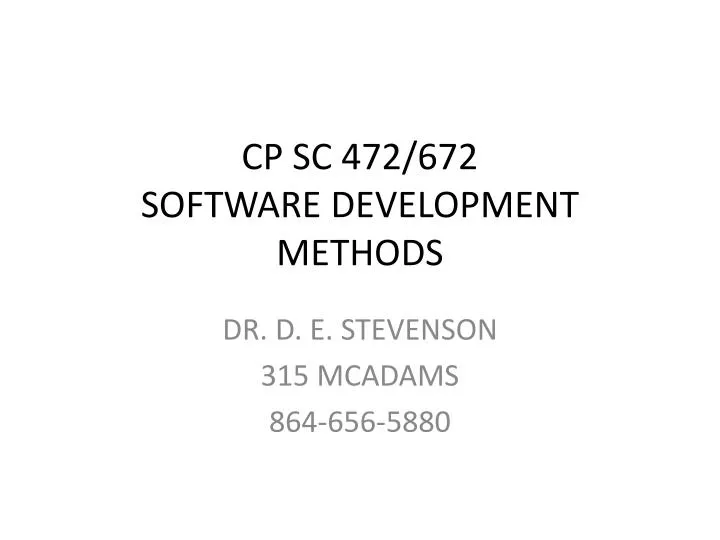cp sc 472 672 software development methods