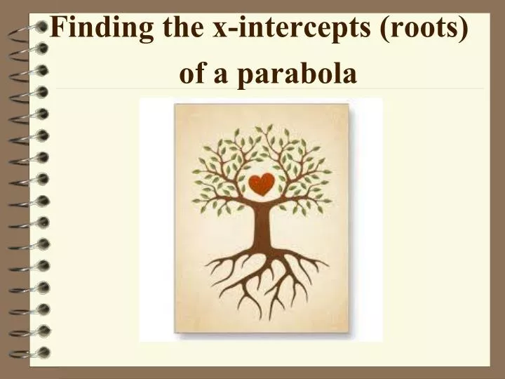 finding the x intercepts roots of a parabola
