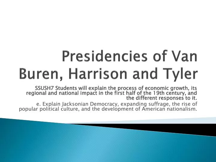 presidencies of van buren harrison and tyler