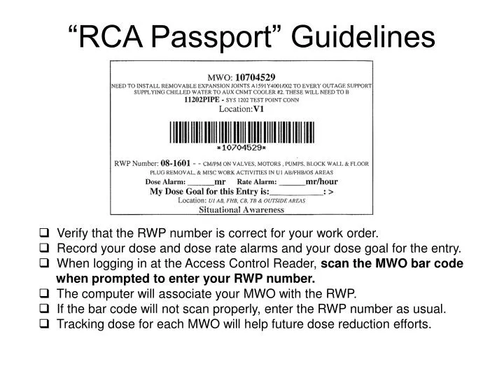 rca passport guidelines