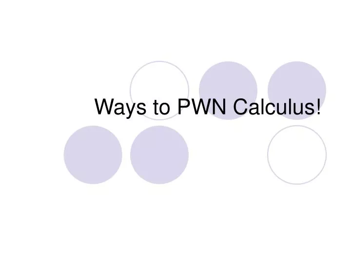 ways to pwn calculus